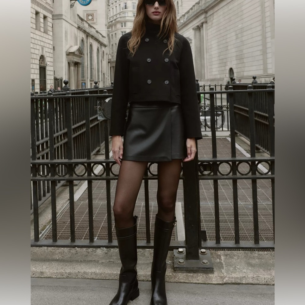 ZARA Leather Mini wrap skirt